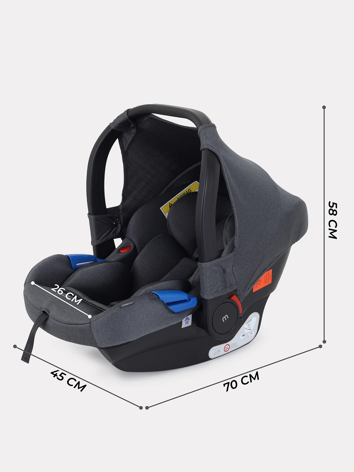 Серый автокресло MOWBaby UB516 STEP, группа 0+ (0-13 кг)