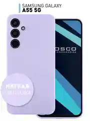 Лавандовый чехол для Samsung Galaxy A55 5G силиконовый ROSCO матовый с мягкой подкладкой- микрофиброй