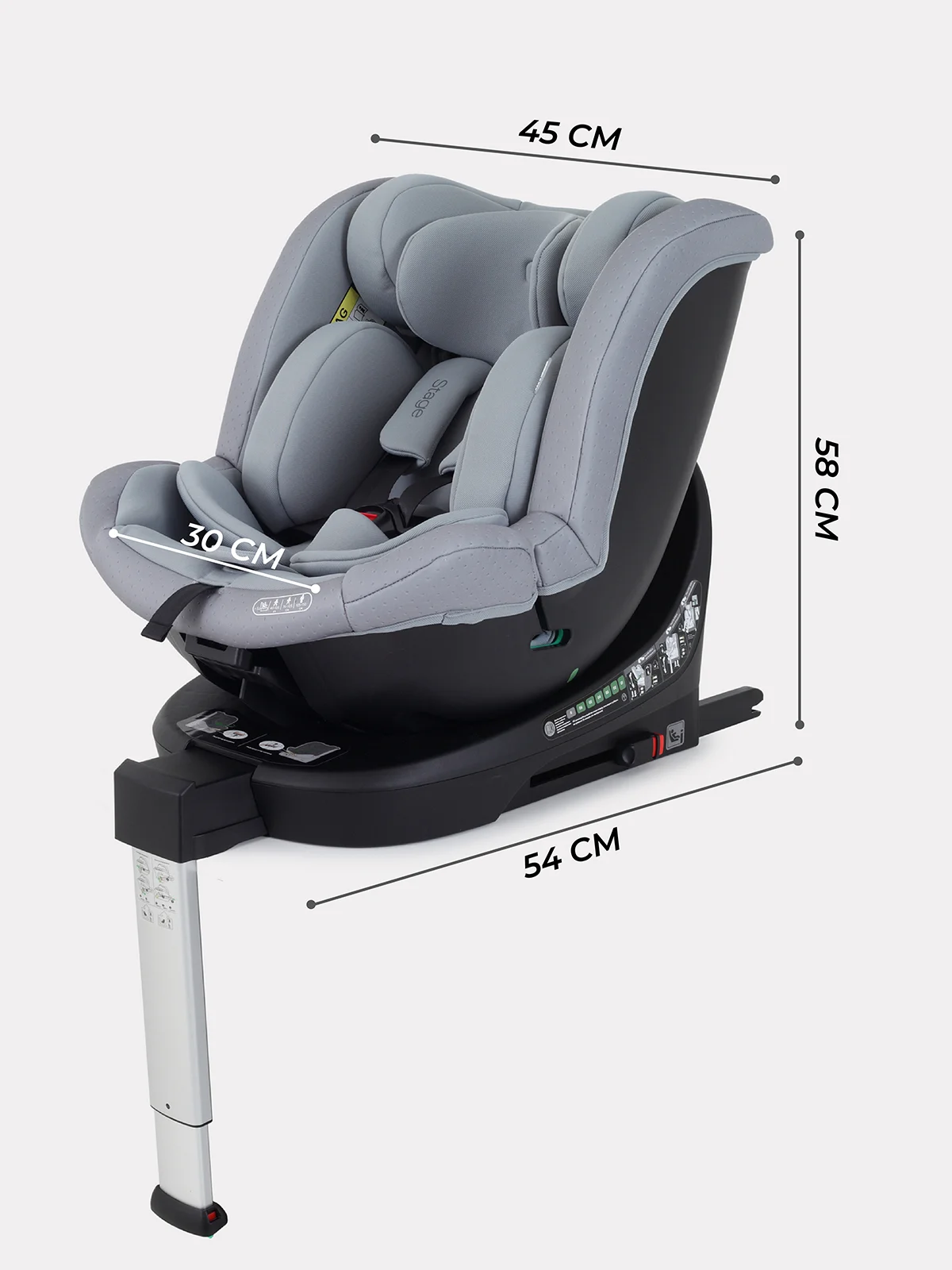 Серый автокресло MOWBaby AY959 Pro "STAGE" isofix (40-150см)