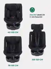 Черный автокресло MOWBaby AY959 Pro "STAGE" isofix (40-150см)