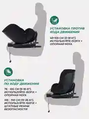Черный автокресло MOWBaby AY959 Pro "STAGE" isofix (40-150см)