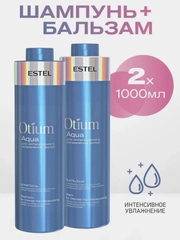 Бессульфатный набор OTIUM AQUA для интенсивного увлажнения волос ( Ш 1000+ Б 1000 мл)