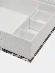 Шкатулка для рукоделия большая, 250 x 200 x 80 мм. "Цветы", черный