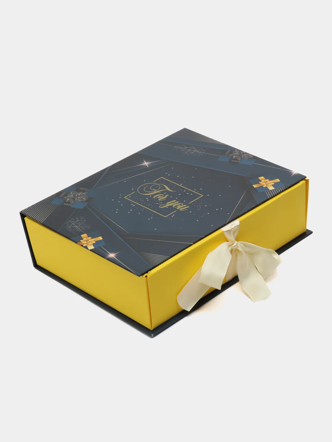 Подарочная коробка-книжка с лентами, 24.5 x 19 x 7 см, "очарование", синий