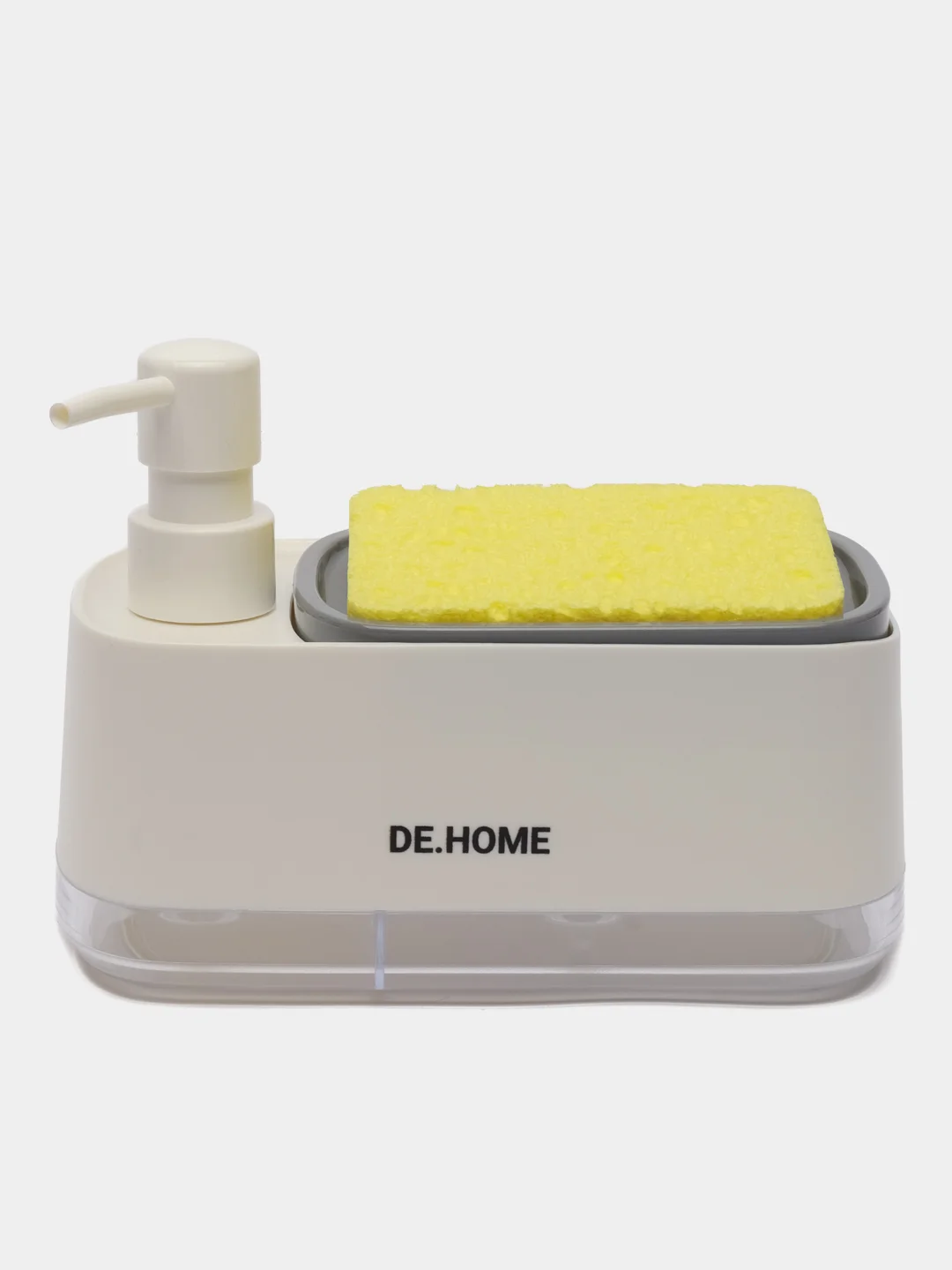 Черный de.home Двойной диспенсер для моющего средства и дозатор для жидкого мыла, с губкой