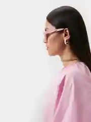 Розовый солнцезащитные очки Eyewear Twist в оправе кошачий глаз Итальянского дизайна
