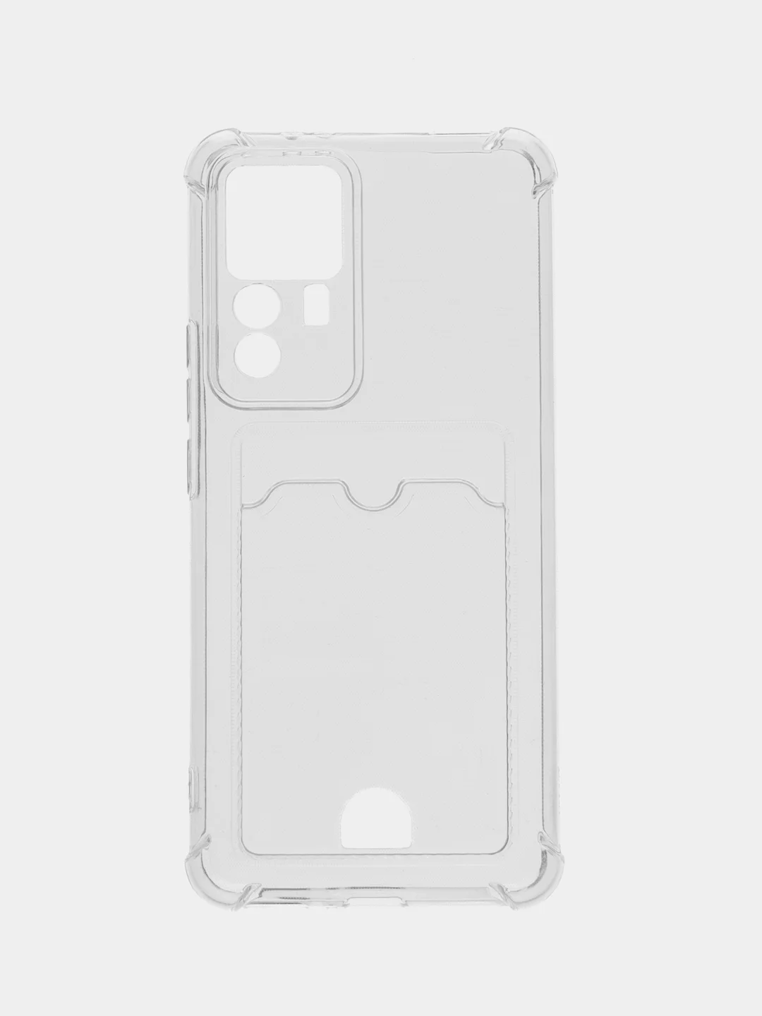 Прозрачный чехол для Xiaomi 12T / 12T Pro (Сяоми 12Т / 12Т Про), с карманом для карт, прозрачный