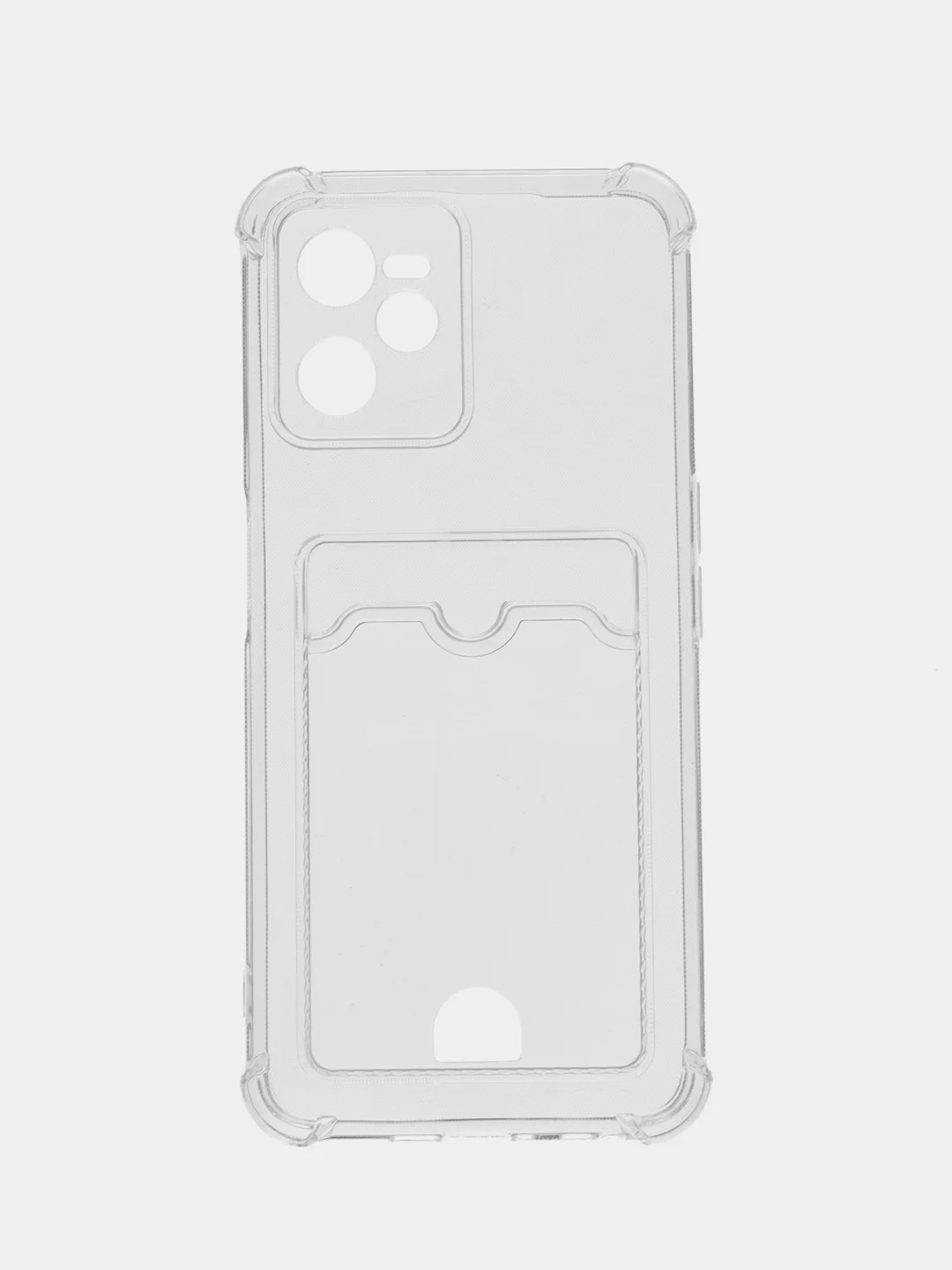 Прозрачный чехол для Realme C35 (Реалми С35), с карманом для карт, прозрачный