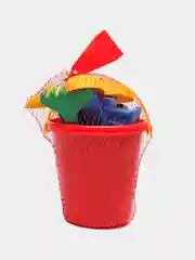 Красный набор для игр в песке, 7 предметов, ведерко, лопатка,формочки