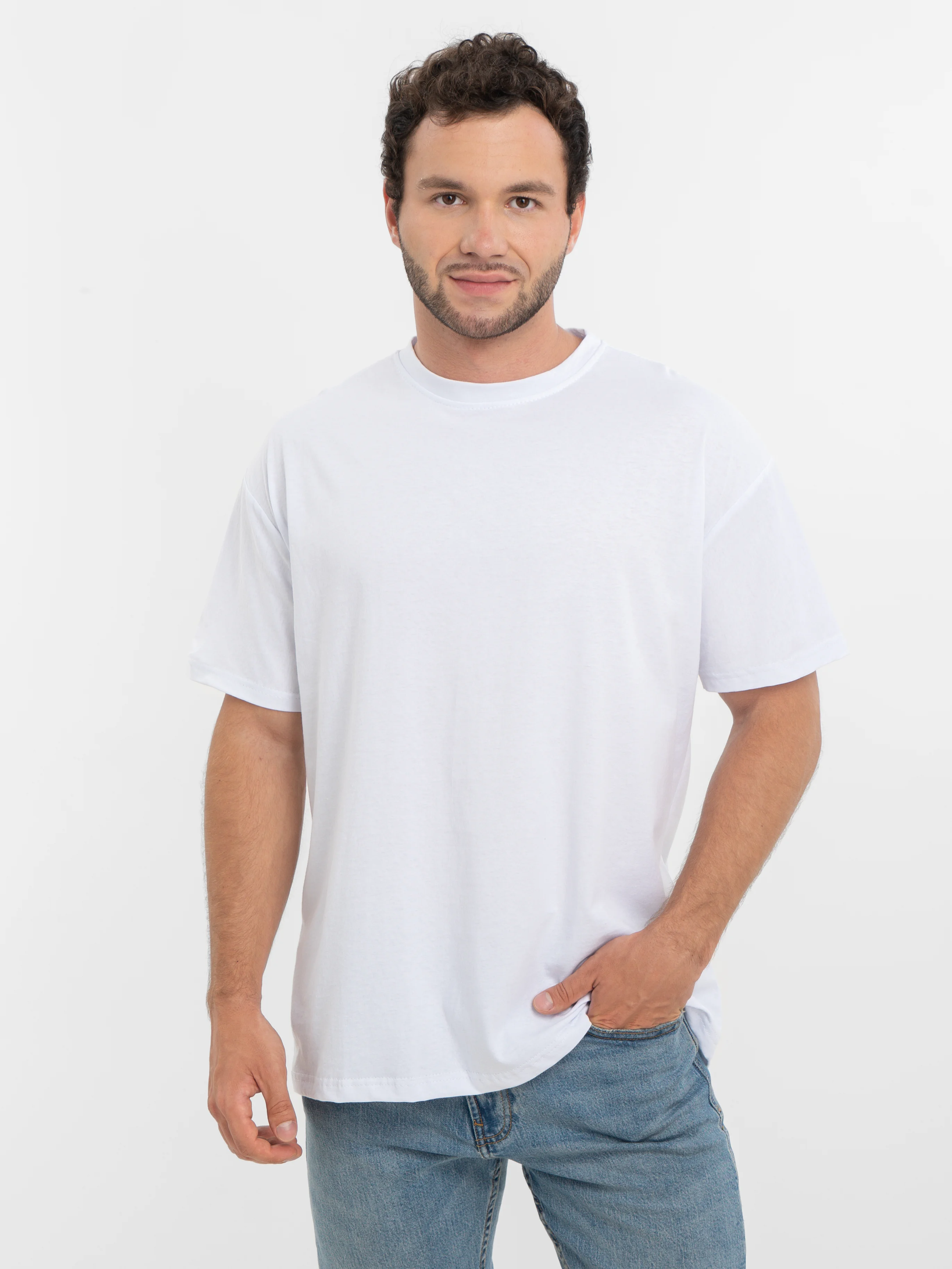 Белый футболка мужская OVERSIZE размер 46-52