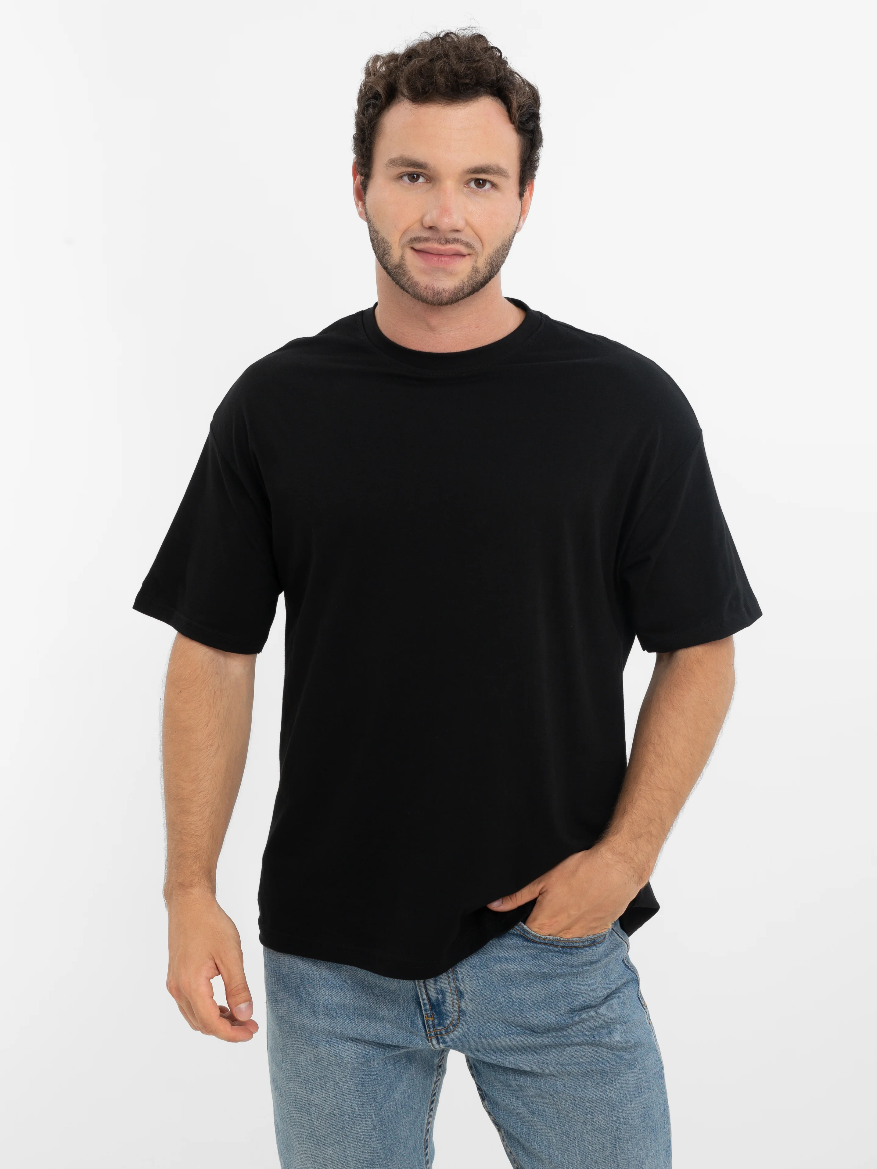 Черный футболка мужская OVERSIZE размер 46-52