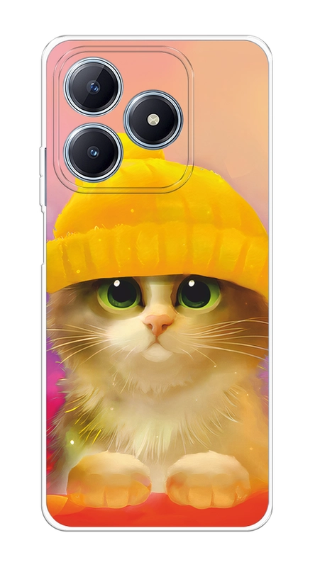 Силиконовый чехол на Realme C63 / Реалми C63 прозрачный, с принтом, защита камеры
