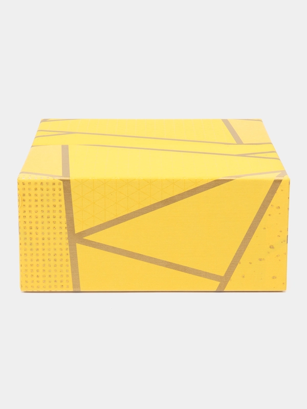 Подарочная коробка со створками, 19.5 x 19 х 8.5 см, "радость", желтый