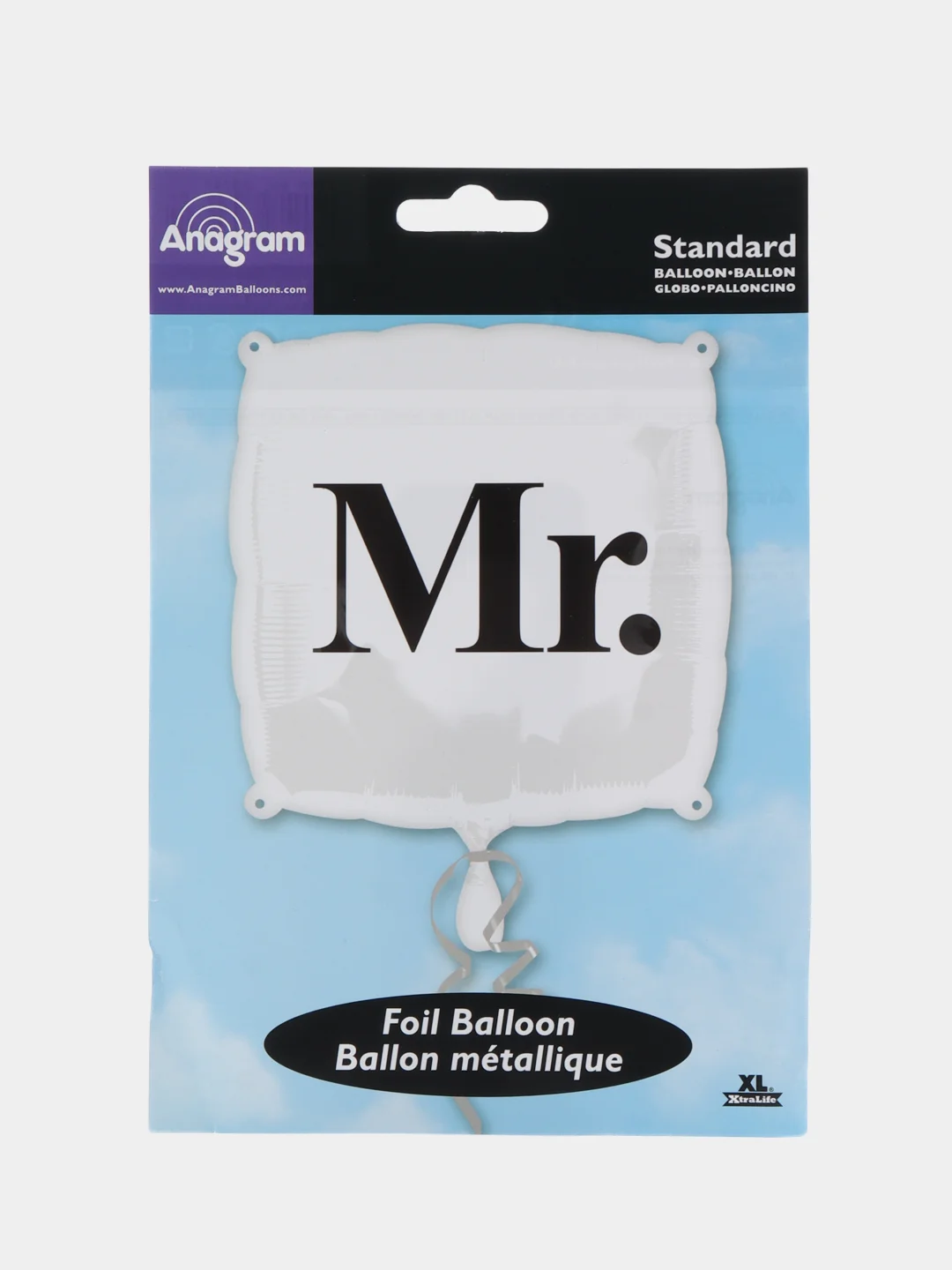 Белый фольгированный шар на свадьбу и девичник "Mr./&/Mrs.", 45см