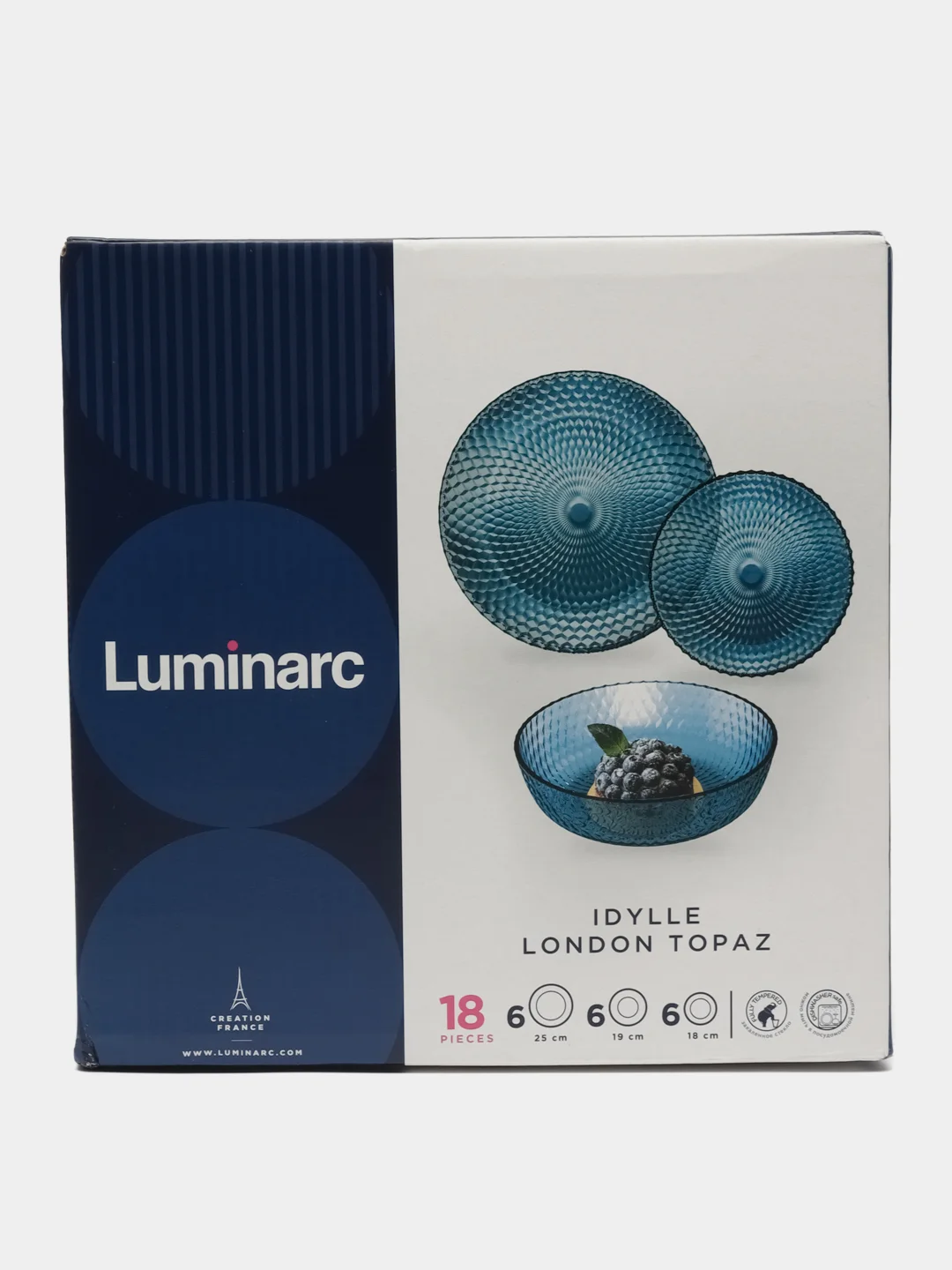Набор столовой посуды Luminarc, 18 предметов, Идилия Лондон Топаз, стекло