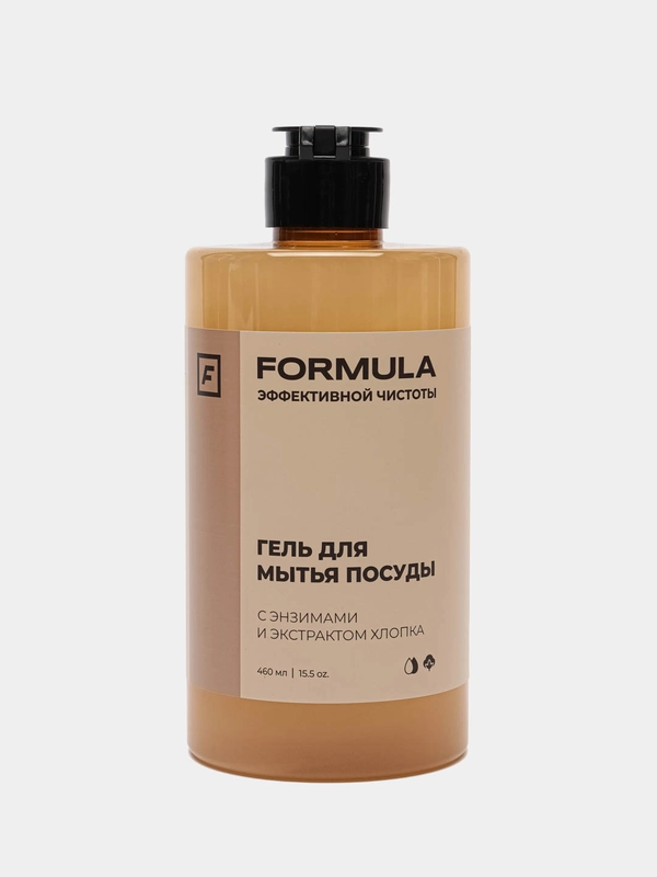 Гель для мытья посуды с энзимами и экстрактом хлопка F FORMULA, 460 ml