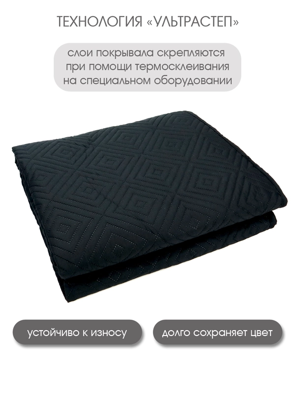Покрывало "ND HOME", черный, 100% полиэстер 200*220 см