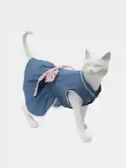 Синий платье для собак и кошек "Лето", праздничный наряд для фотосессий животных