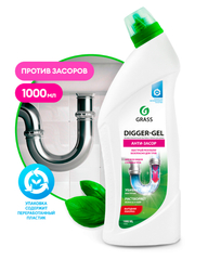 Средство для прочистки канализационных труб Grass DIGGER-GEL, щелочное, 1 л