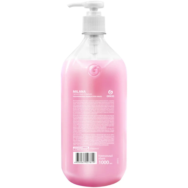 Крем-мыло жидкое увлажняющее Grass Milana fruit bubbles, 1 л