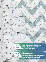 Бирюзовый коврик для ванны на присосках "Paradise" 36x69 см, ВИЛИНА