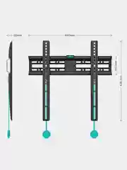 Черный кронштейн для телевизора 32"-65" ONKRON NN24, фиксированный, до 50 кг, черный