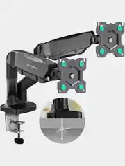 Черный кронштейн для двух мониторов 13"-32" Onkron G160 настольный, 2 по 8 кг, газлифт