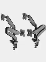 Черный кронштейн для двух мониторов 13"-32" Onkron G160 настольный, 2 по 8 кг, газлифт