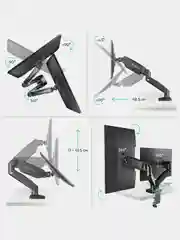 Черный кронштейн для двух мониторов 13"-32" Onkron G160 настольный, 2 по 8 кг, газлифт