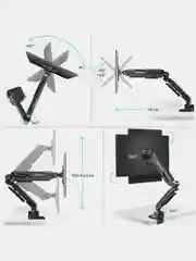 Черный кронштейн для монитора 13"-34" ONKRON G90 настольный, до 10 кг, черный
