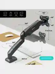 Черный кронштейн для монитора 13"-32" Onkron G80 настольный, до 8 кг, газлифт