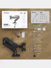 Черный кронштейн для монитора 13"-32" Onkron G80 настольный, до 8 кг, газлифт