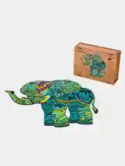 Деревянный фигурный пазл Active Puzzles "Тропический слон", 38х33 см, 190 деталей