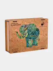Деревянный фигурный пазл Active Puzzles "Тропический слон", 38х33 см, 190 деталей