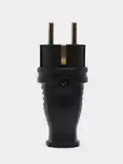 Вилка прямая с заземлением каучук 16А IP44 черная IN HOME