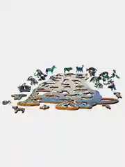 Деревянный фигурный пазл Active Puzzles "Дикий тигр (синий)", 39х24 см, 190 деталей