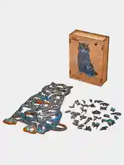Деревянный фигурный пазл Active Puzzles "Дикий тигр (синий)", 39х24 см, 190 деталей