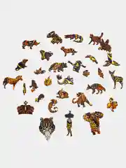 Деревянный фигурный пазл Active Puzzles "Дикий тигр (коричневый)", 39х24 см, 190 деталей