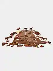 Деревянный фигурный пазл Active Puzzles "Дикий тигр (коричневый)", 39х24 см, 190 деталей