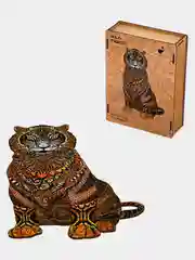 Деревянный фигурный пазл Active Puzzles "Дикий тигр (коричневый)", 39х24 см, 190 деталей