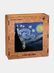 Деревянный фигурный пазл Active Puzzles "Ван Гог. Звёздная ночь", 40х40 см, 458 деталей
