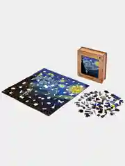 Деревянный фигурный пазл Active Puzzles "Ван Гог. Звёздная ночь", 40х40 см, 458 деталей