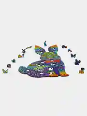 Деревянный фигурный пазл Active Puzzles "Мистер кролик (цветной)", 41х24 см, 200 деталей