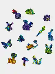 Деревянный фигурный пазл Active Puzzles "Мистер кролик (цветной)", 41х24 см, 200 деталей