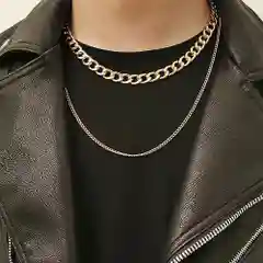 Серебряный цепочка двойная, чокер на шею из стали