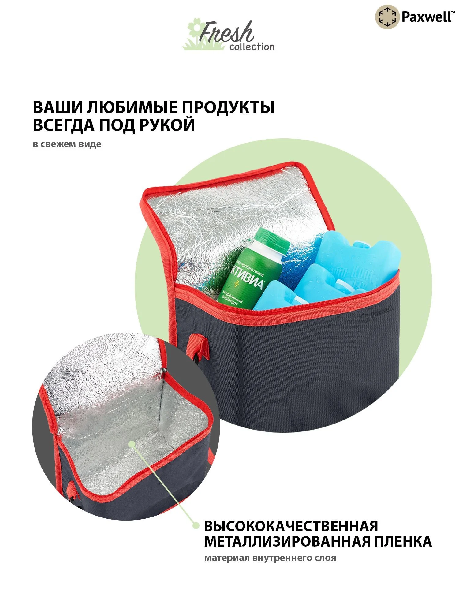 Хром термосумка ланчбокс Paxwell Фреш 2S