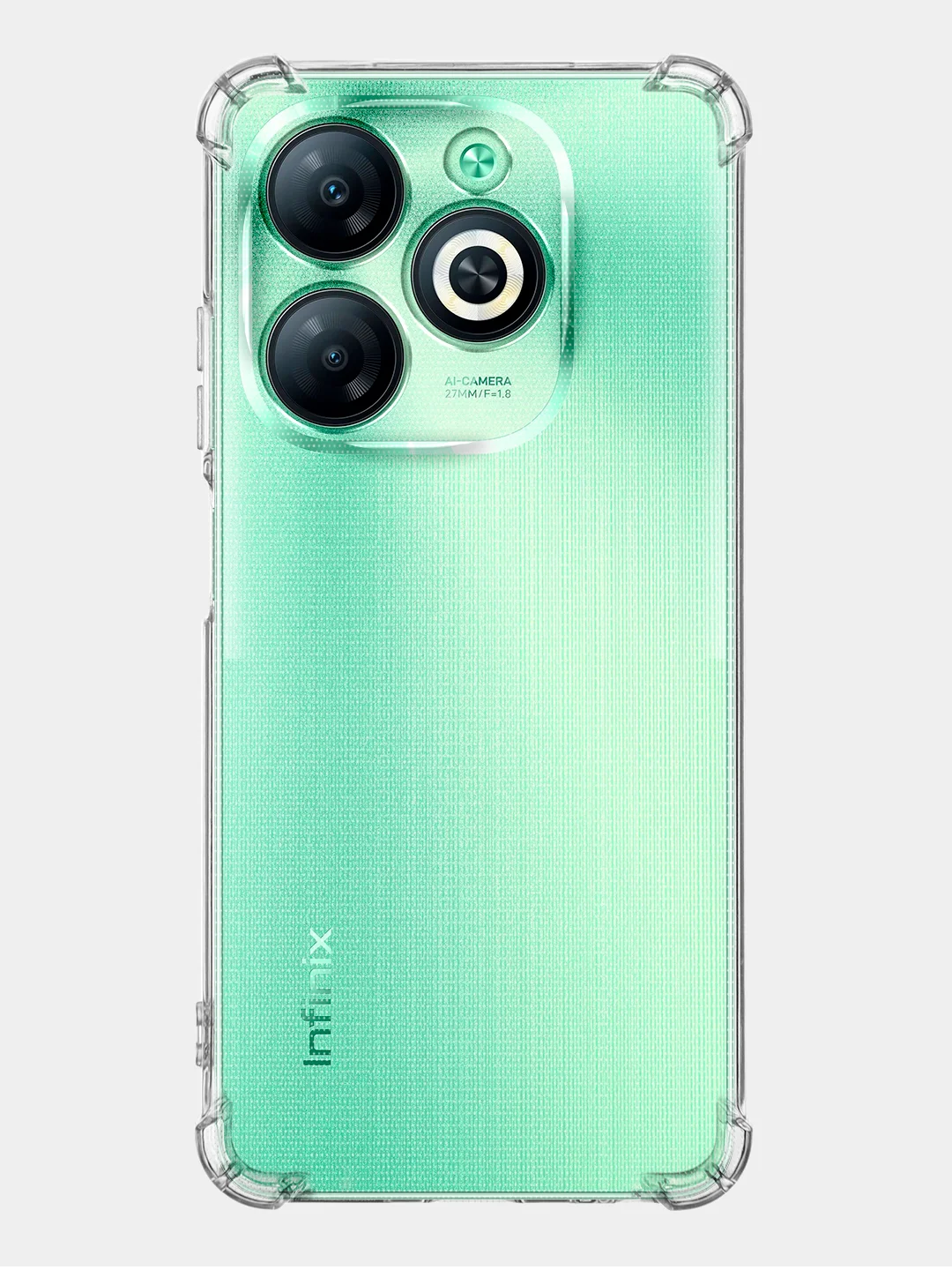 Прозрачный противоударный чехол для Infinix Smart 8/ 8 Plus силиконовый BROSCORP с усиленными углами