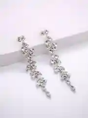 Серьги вечерние, сегьги подвески, длинные со стразами, нарядные
