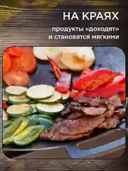 Садж сковорода гриль, чугунная, антипригарное