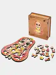 Деревянный фигурный пазл Active Puzzles "Зайка Принцесса", 15х21 см, 70 деталей